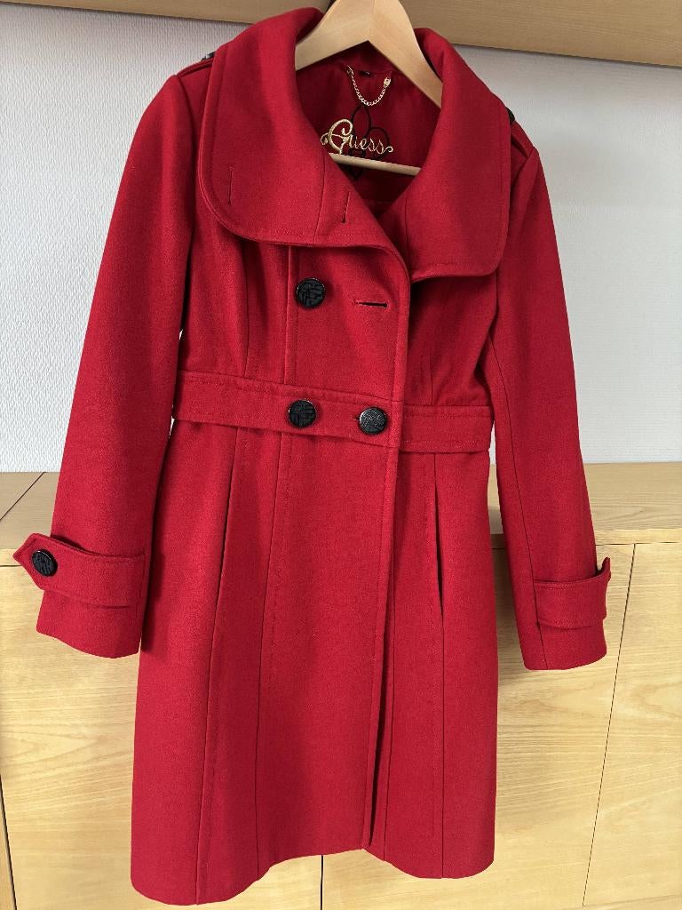 Wollen jas (double-breasted trench) van het merk Guess, Kleding | Dames, Jassen | Winter, Guess, Ophalen of Verzenden, Zo goed als nieuw