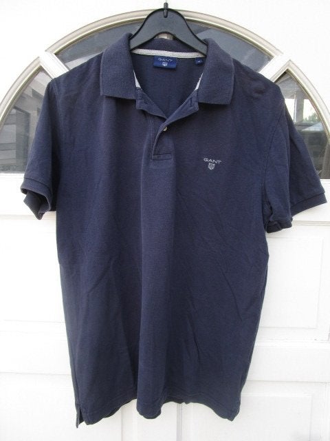 Donkerblauwe Gant polo maat M, Ophalen, GANT, Zo goed als nieuw, Maat 48/50 (M)