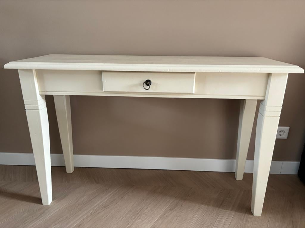 Beige sidetable, Ophalen, Gebruikt, 100 tot 150 cm, Grenenhout
