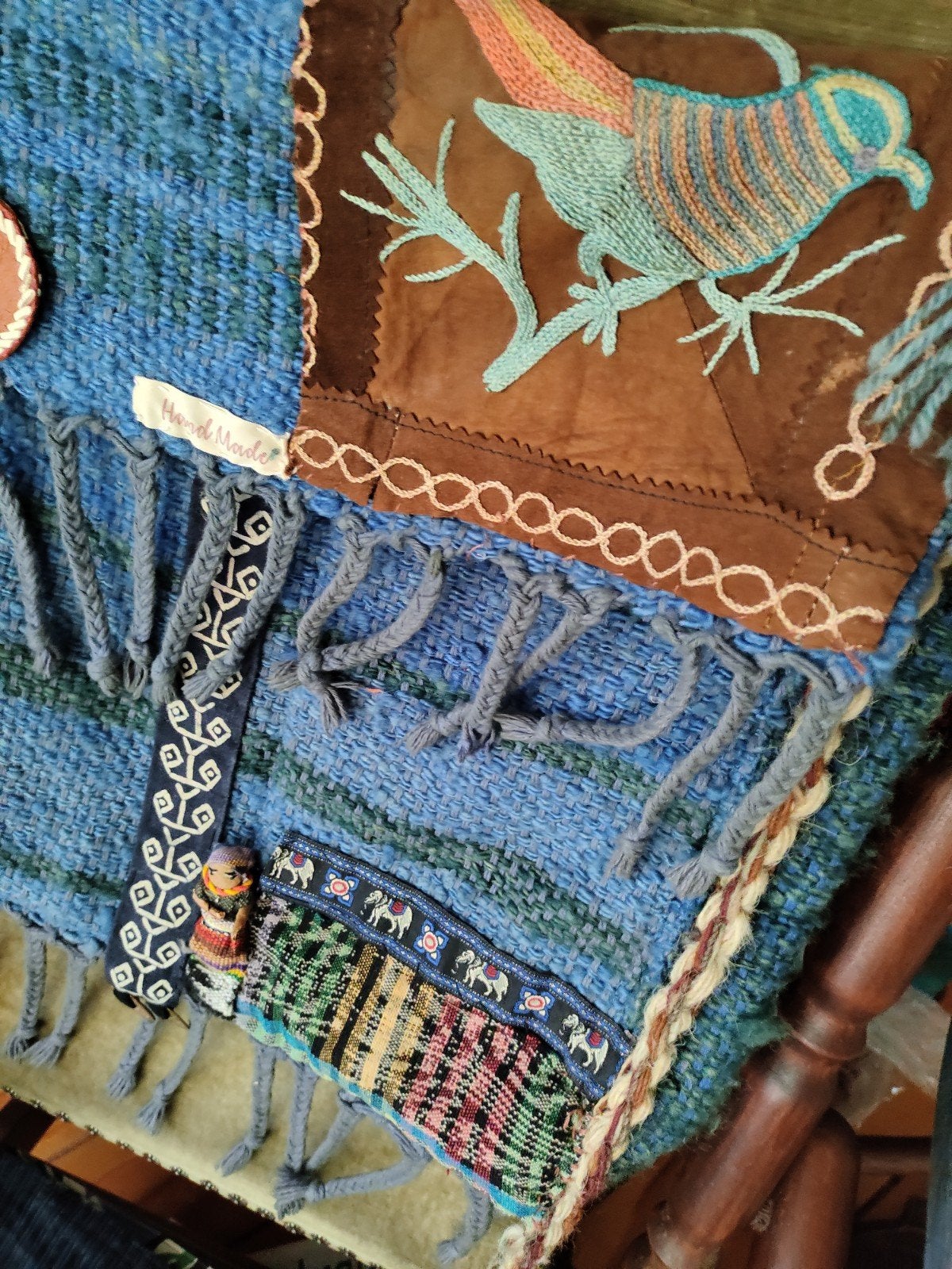 Tas handmade met div details en franje, Sieraden, Tassen en Uiterlijk, Tassen | Damestassen, Ophalen of Verzenden