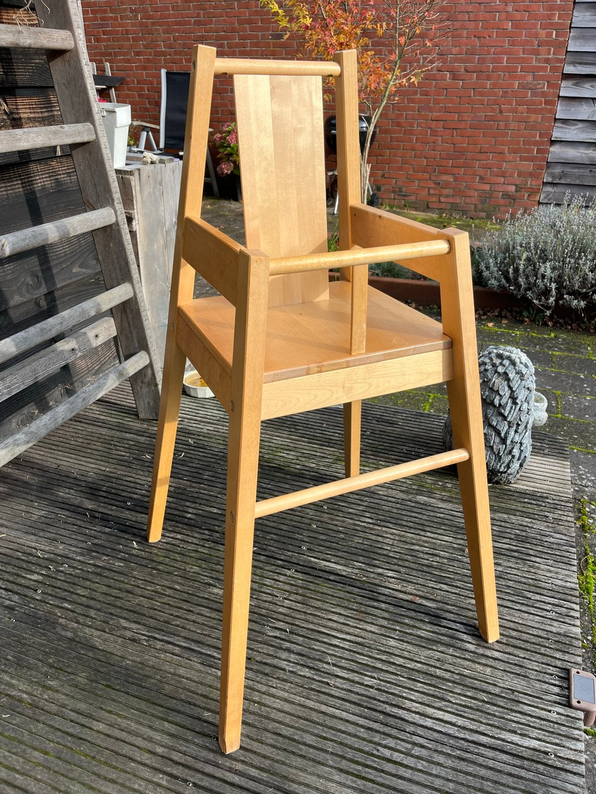 Ikea houten Blåmes kinderstoel (niet meer in collectie), Kinderen en Baby's, Ophalen, Gebruikt, Overige typen, Aanschuifbaar
