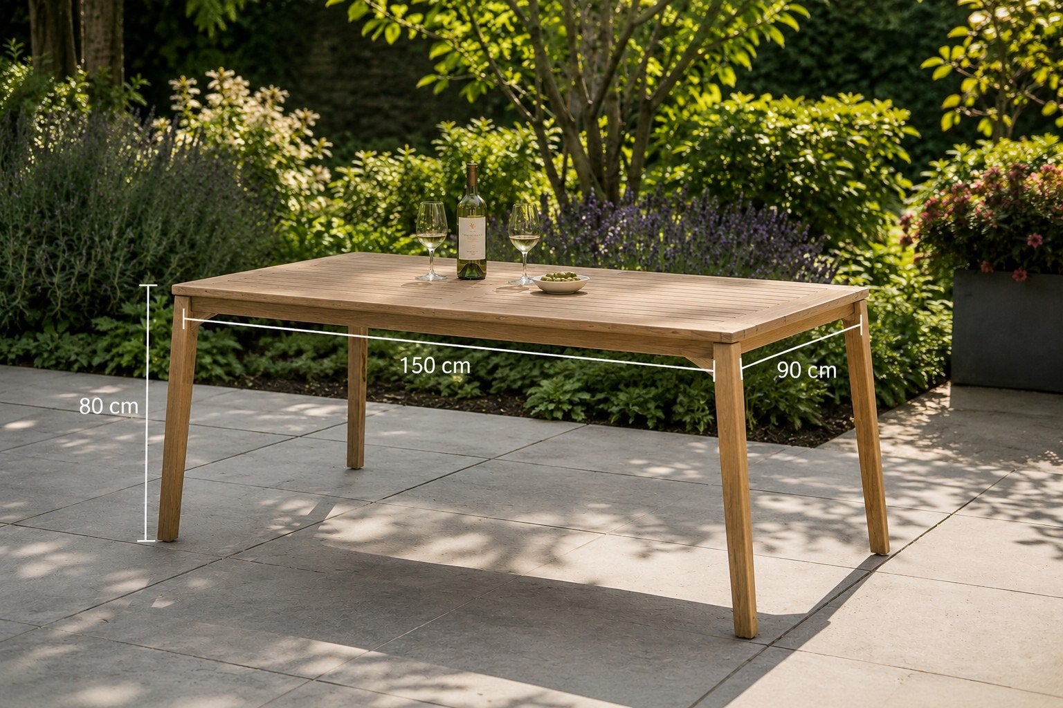 Uniek tuintafel. Eiken/ hardhout. Nieuw., Ophalen, Rechthoekig, Hout