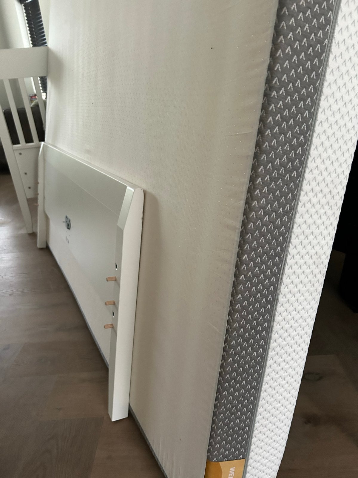 IKEA IDANÄS bedframe 140x200 cm met lattenbodem, Ophalen, Gebruikt, Wit, Tweepersoons