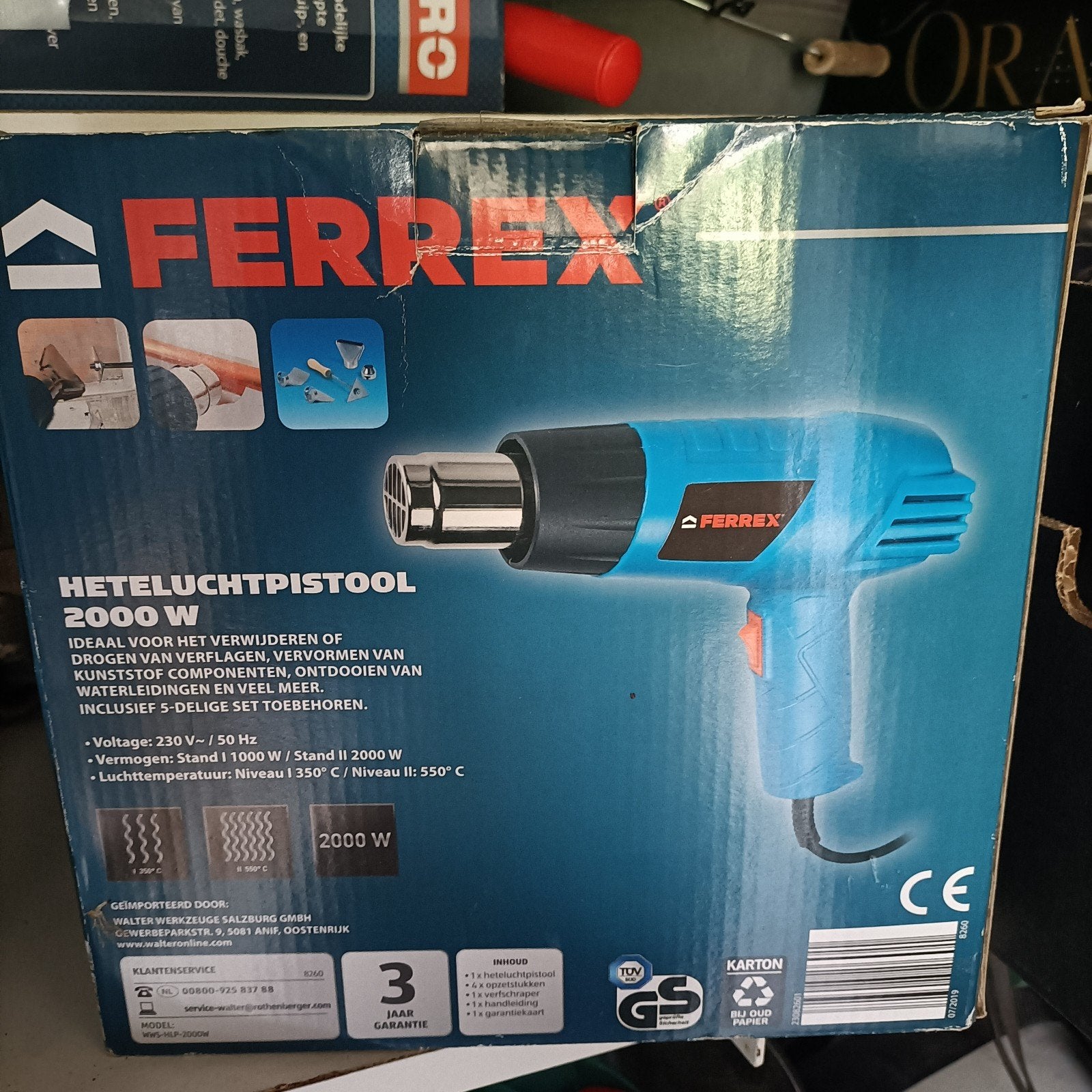 FERREX Heteluchtpistool 2000W - Nieuw in doos, Ophalen, Nieuw, Overige typen, Overige merken