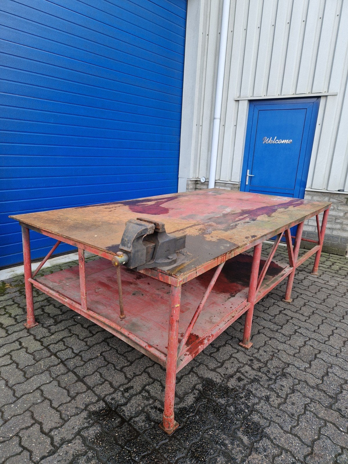 werkbank lastafel, Doe-het-zelf en Verbouw, Ophalen, Gebruikt, 120 tot 170 cm, Bankschroef