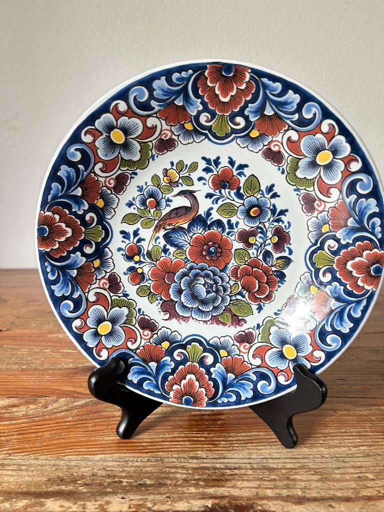 Bord / sierbord - Oud Delft - Delfts Blauw polychroom, Ophalen of Verzenden
