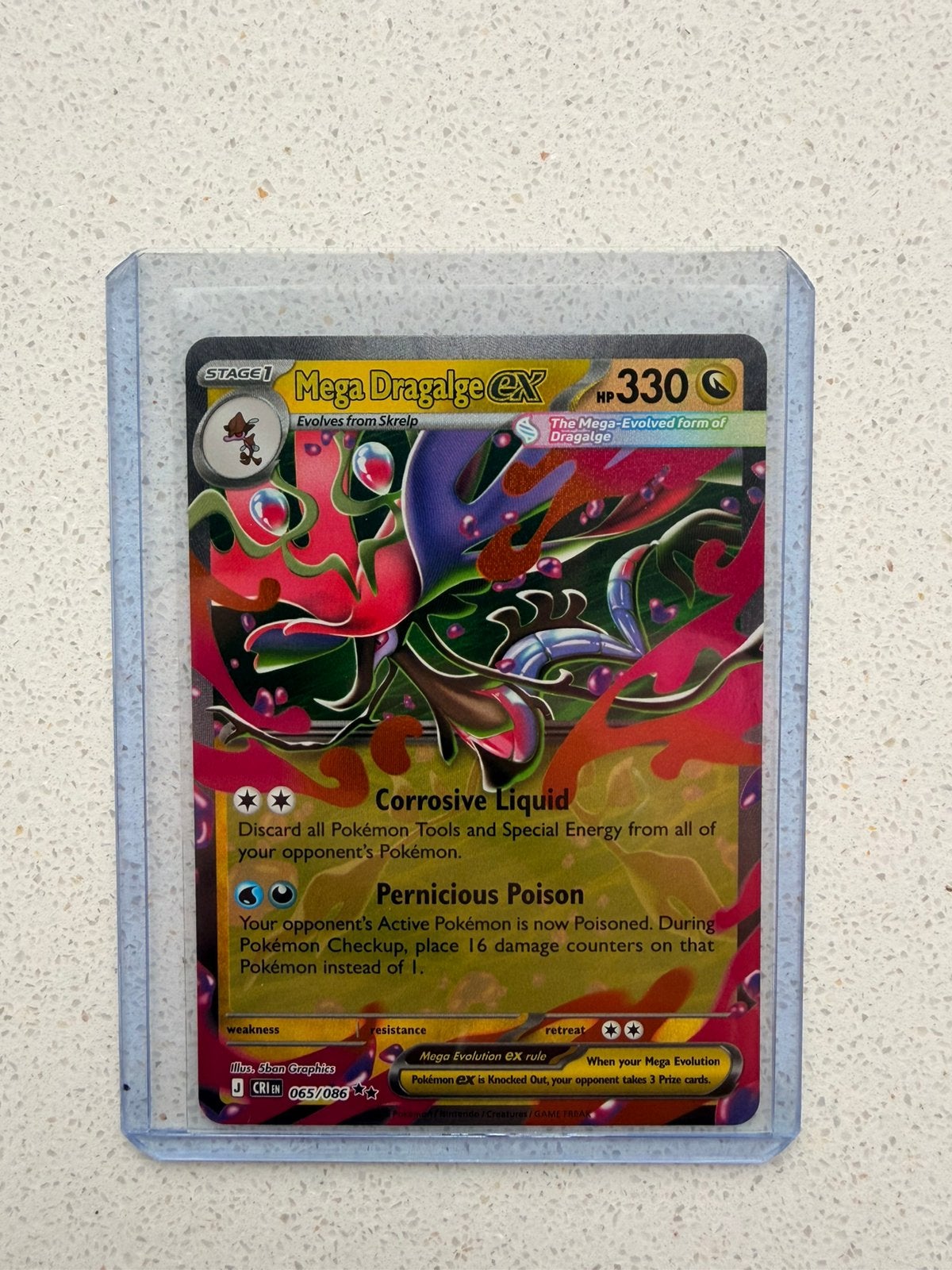 Mega Dragalge ex 065/086 Chaos Rising Pokémon Kaart, Ophalen of Verzenden, Zo goed als nieuw