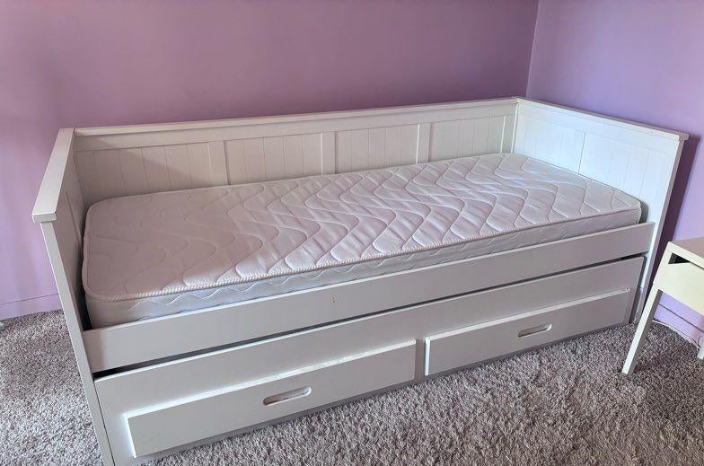 Coming Kids Bedbank wit 90x200 | logeerbed + 2 lades, Kinderen en Baby's, Kinderkamer | Bedden, Zo goed als nieuw, 180 cm of meer