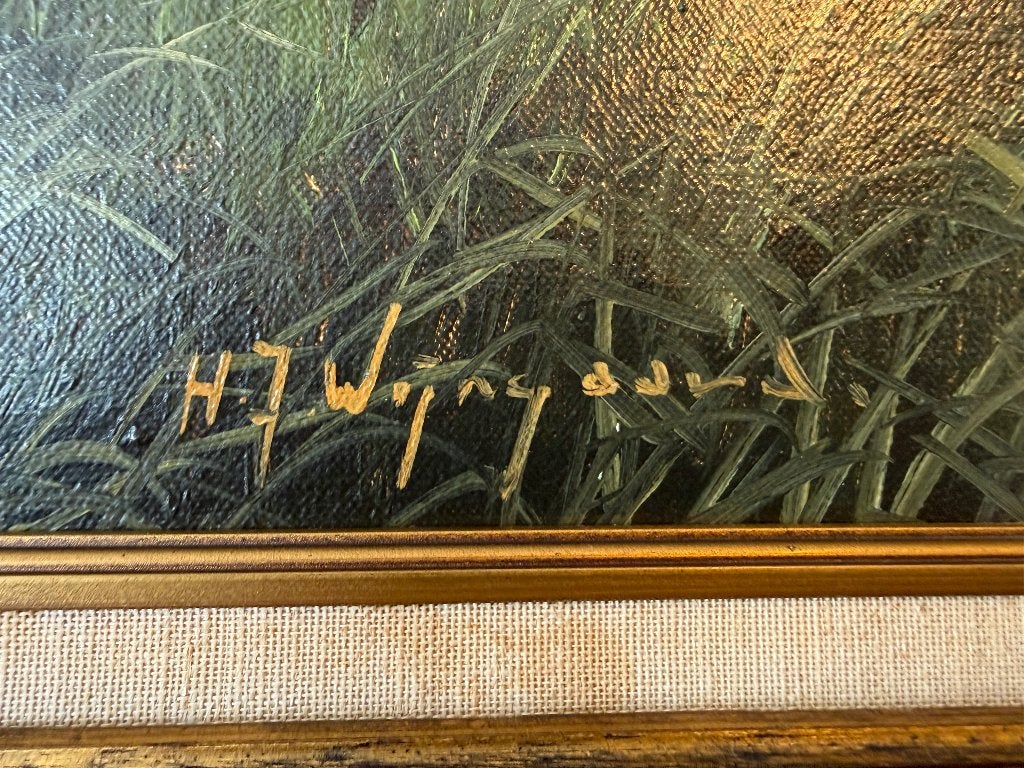 schilderij olieverf H.J. Wijngaard - Pontveer bij Varik, Ophalen, Doek, Realistisch, Gesigneerd