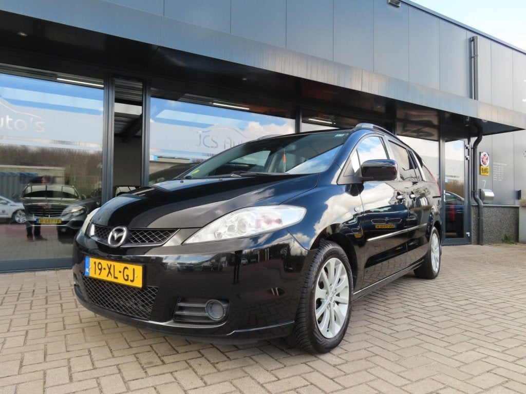Mazda 5 1.8 Touring Ecc Cruise 16 Inch 7 Persoons 2007, Auto's, Mazda, Gebruikt, 1370 kg, 4 cilinders, Zwart