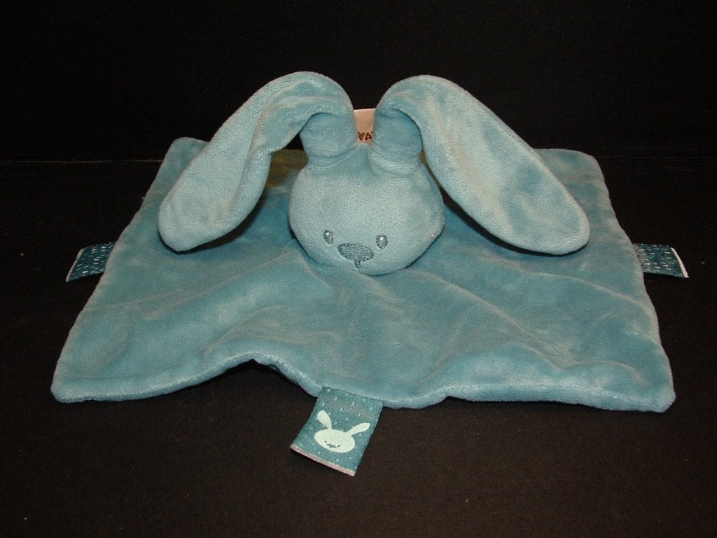 NATTOU KONIJN KNUFFELDOEK VELOURS PETROLBLAUW MET I, Ophalen of Verzenden, Nieuw, Overige typen