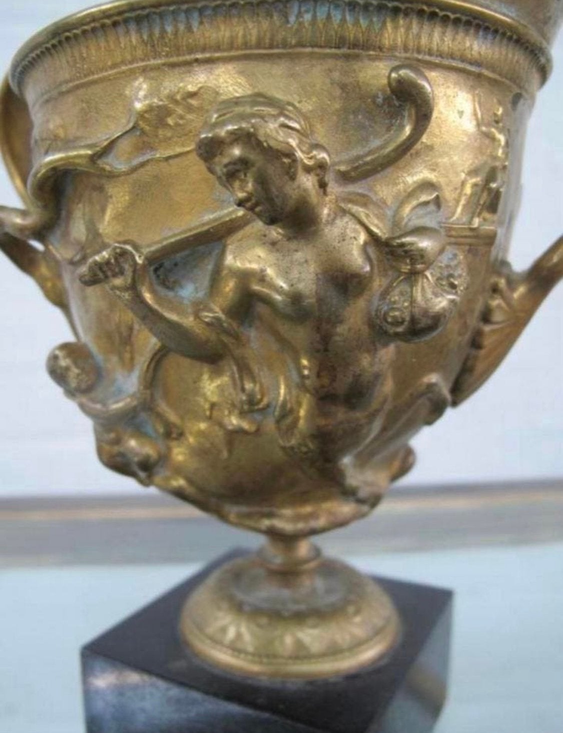 Antiek Vaas bronzen bowl Ferdinand Barbedienne Parijs 1880, Antiek en Kunst, Ophalen of Verzenden