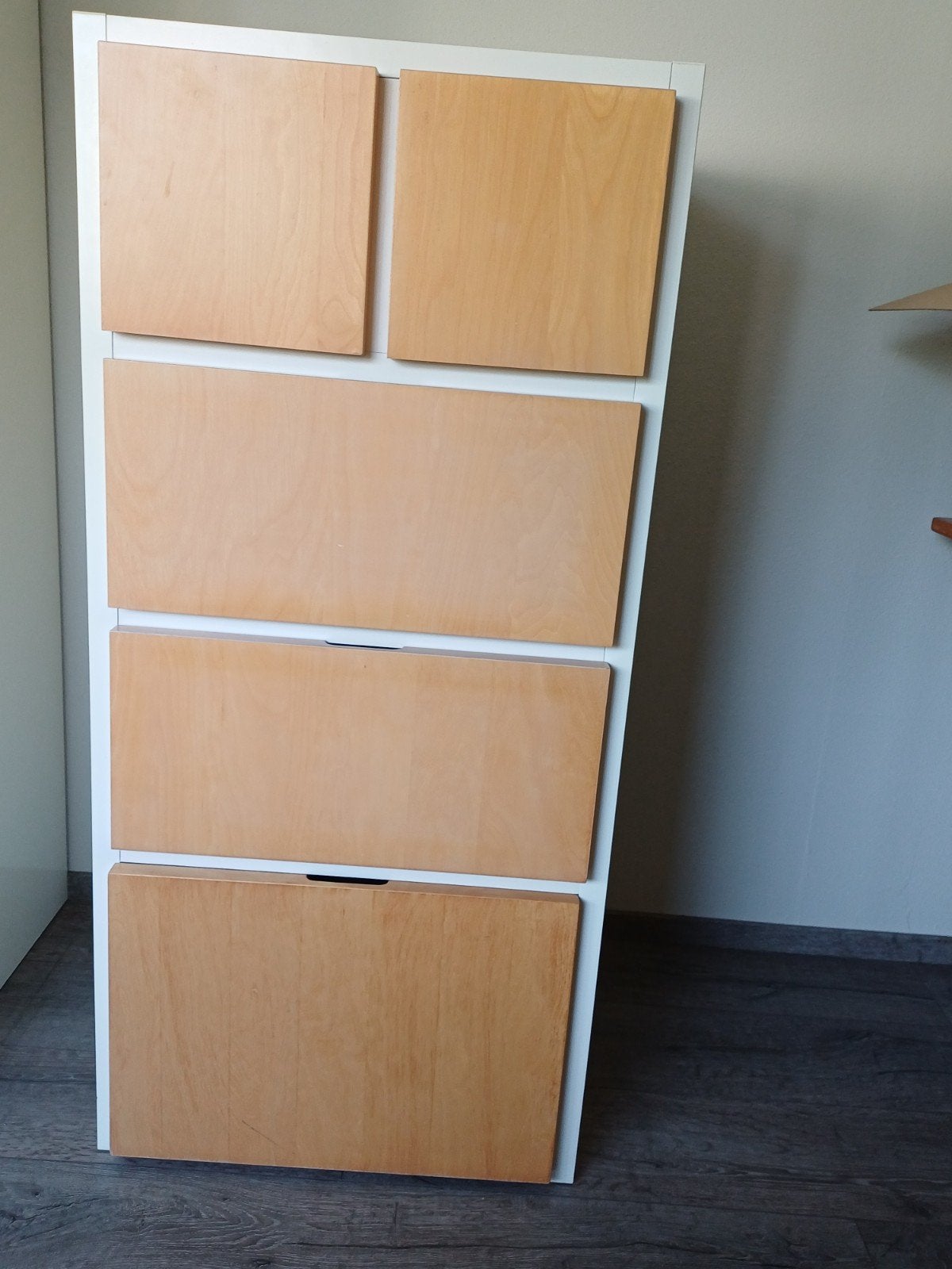 IKEA PS FÅNGST Opberger met 6 vakken, wit/lichtbruin, Ophalen, Gebruikt, 100 tot 150 cm, 50 tot 100 cm