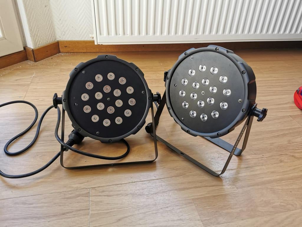 BeamZ Flatpar DMX Discolampen - Set van 2, Ophalen, Zo goed als nieuw, Licht, Kleur