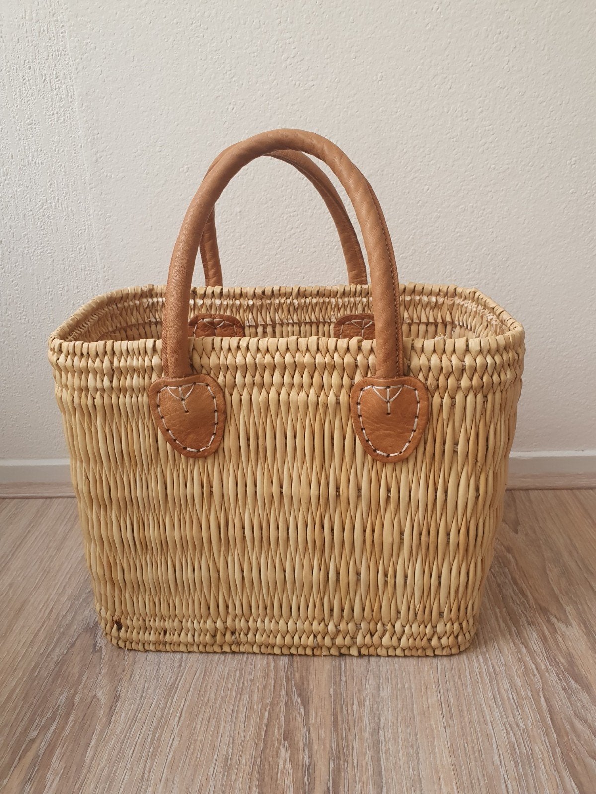 Rotan tasje met leren hengsels - Handtas, Sieraden, Tassen en Uiterlijk, Ophalen, Nieuw, Handtas