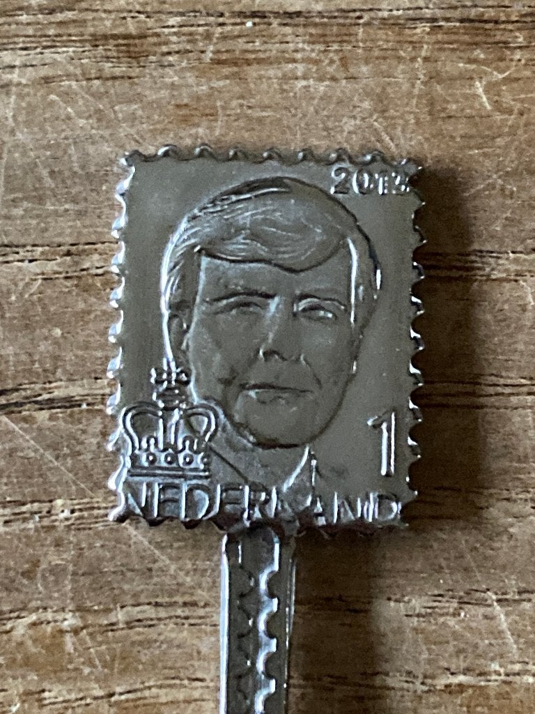 Theelepel koning WA Willem-Alexander post postzegel, Ophalen of Verzenden, Zo goed als nieuw, Nederland, Speld(je) of Lepel(tje)