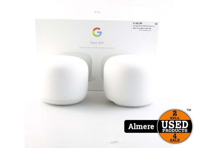 Google Nest WiFi Router en WiFi Punt Mesh Wifi Wit, Google, Zo goed als nieuw, Press@google.com, 1600 Amphitheatre Parkway
Mountain View, CA 94043
USA