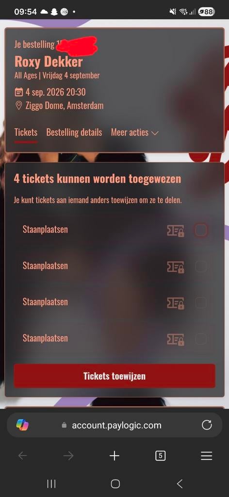 1x Roxy Dekker ticket - Staplaats. Vrijdag 4 September 20:30, Eén persoon, September