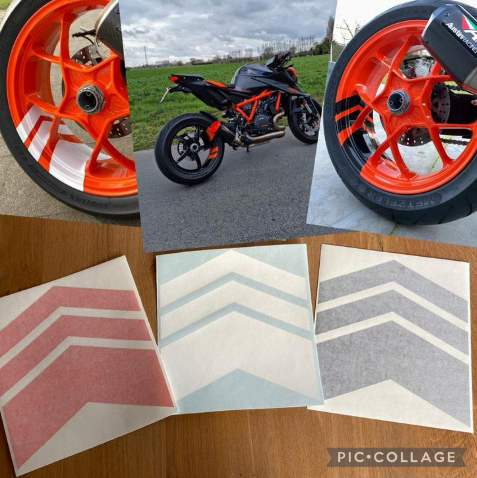 KTM <<READY TO RACE>> pijlen stickers velgen 1290/1390/GT/.., Ophalen of Verzenden, Zo goed als nieuw