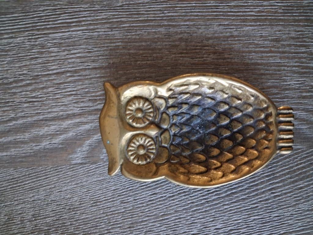 Klein Koperen Uilen Schaaltje - Vintage Decoratie, Ophalen of Verzenden