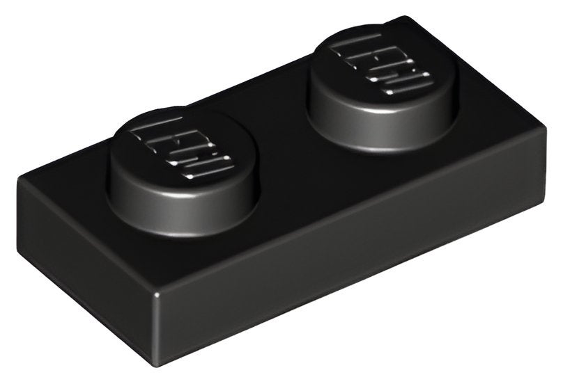 100x LEGO 302326 - 3023 - Black Plate 1 x 2, Gebruikt, Overige thema's, Lego, Ophalen of Verzenden