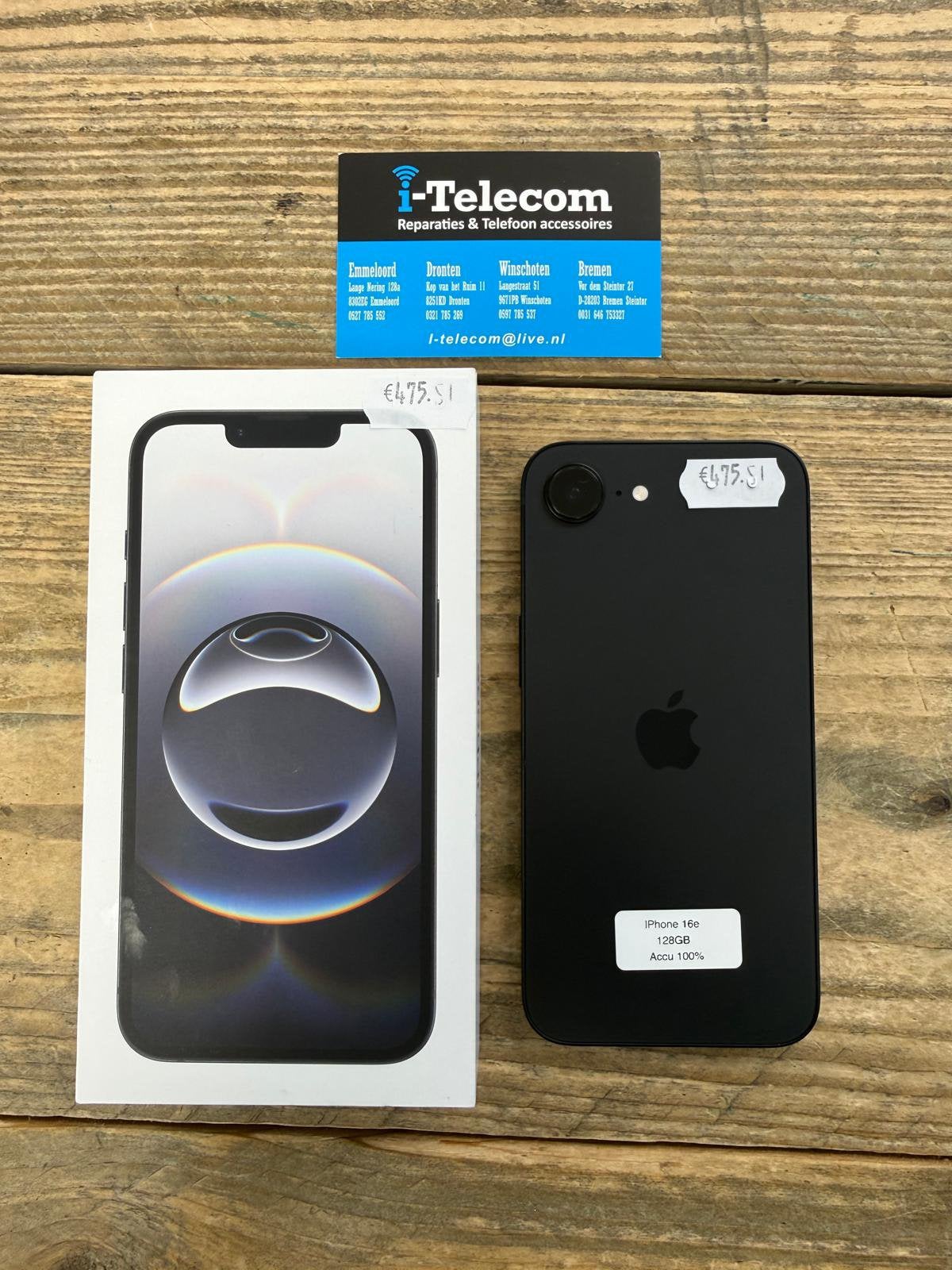 Iphone 16e black 128 GB + apple garantie 100%, Ophalen of Verzenden, Zo goed als nieuw, Overige typen