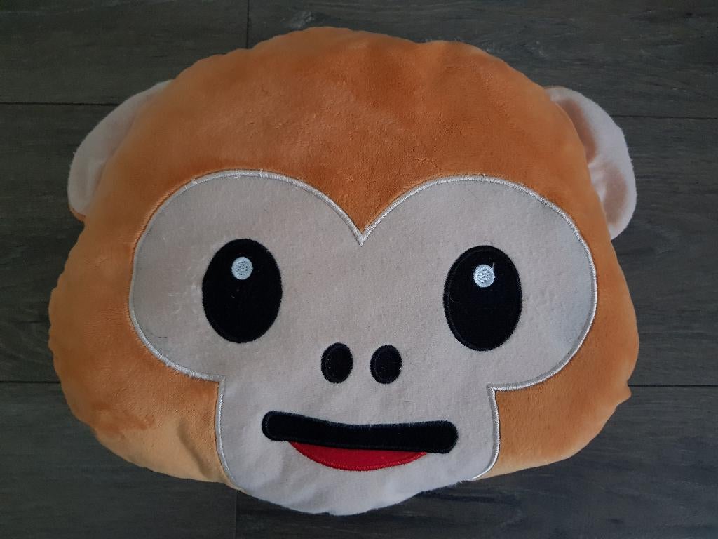 Knuffel / kussen in de vorm van een apenkop / berenkop ?, Ophalen of Verzenden, Gebruikt, Beer