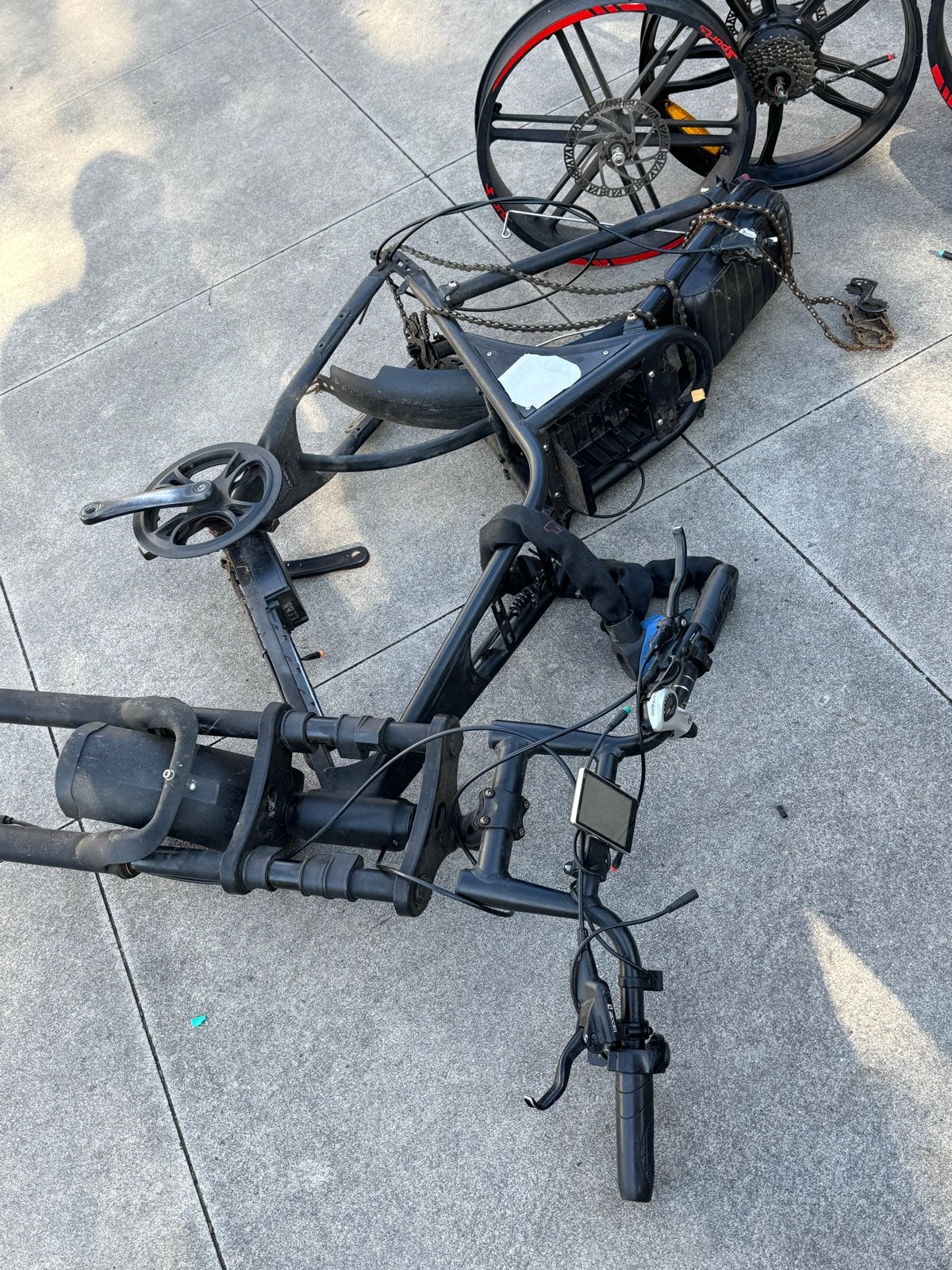 Fatbike/E-bike onderdelen: frames, wielen, accu, etc., Fietsen en Brommers, Fietsonderdelen, Elektrische fiets, Frame, Gebruikt