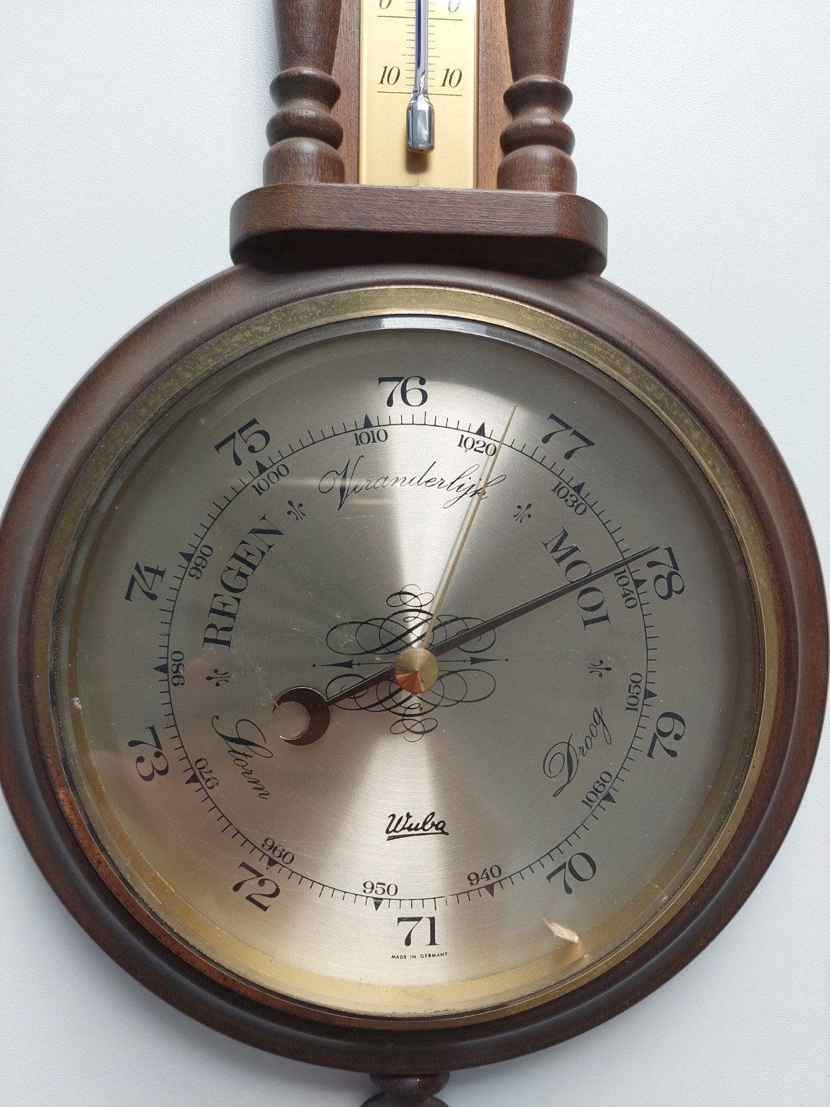 Barometer van hout, Ophalen of Verzenden, Gebruikt, Barometer