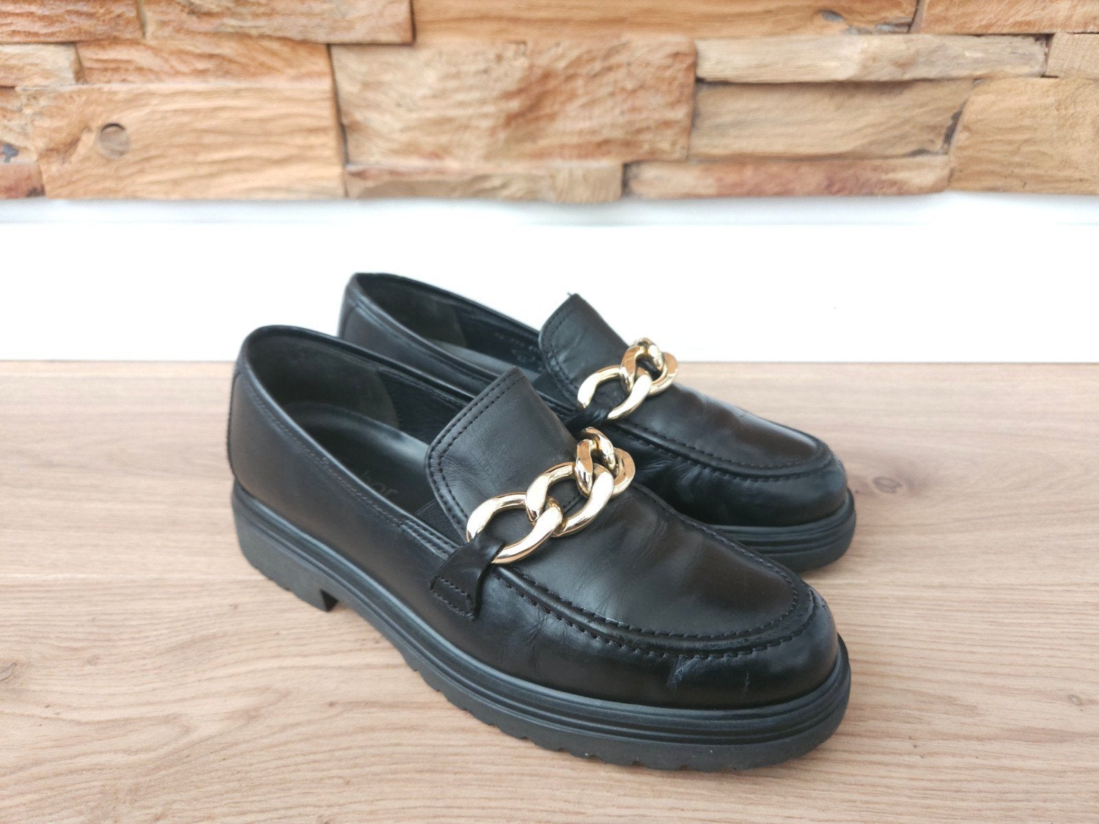 Gabor mocassins / loafers maat 5,5 / 38,5 H instappers zwart, Gabor, Ophalen of Verzenden, Zo goed als nieuw, Instappers