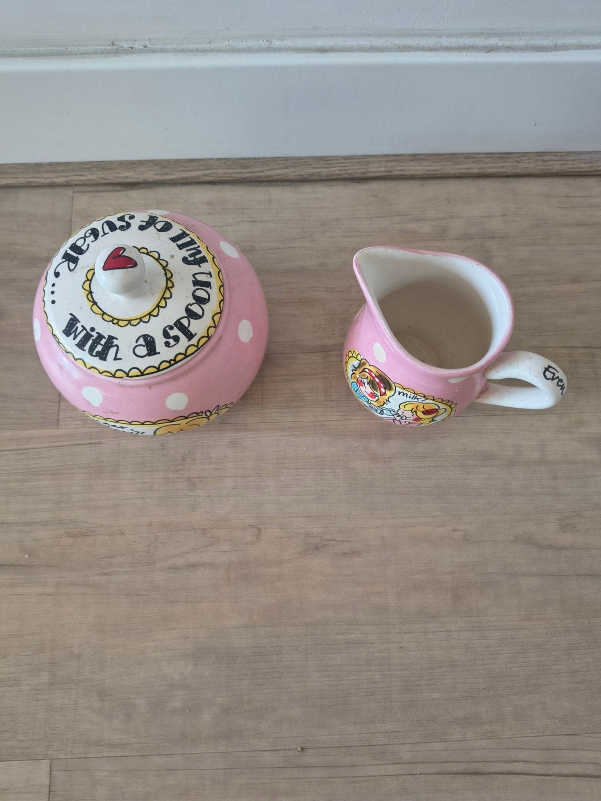 Roze suikerpot en melkkan Blond Amsterdam, Antiek en Kunst, Ophalen