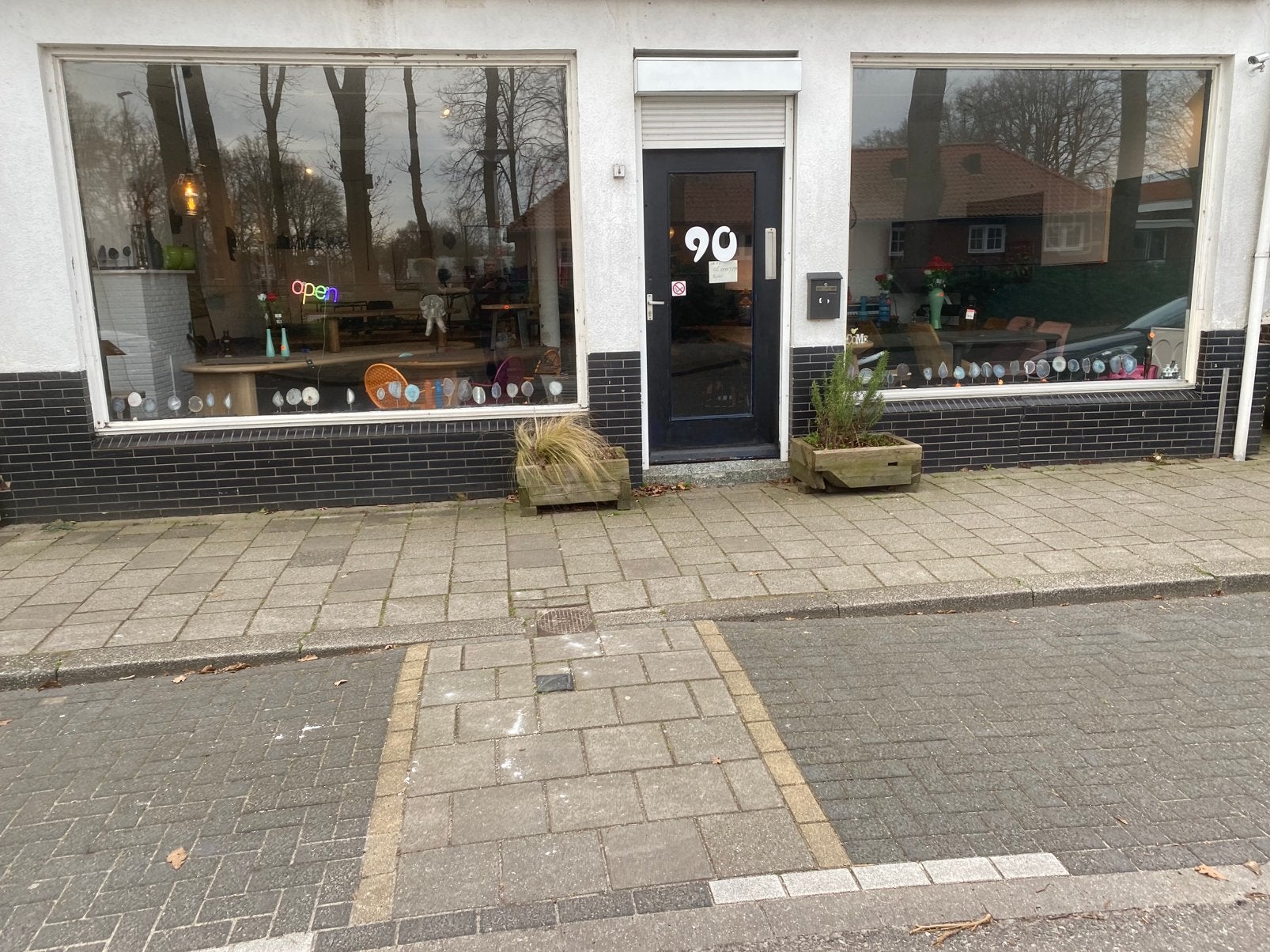 Staande lamp Amara linnen kap travertin poot 145 cm, Ophalen, Nieuw, Textiel, 100 tot 150 cm