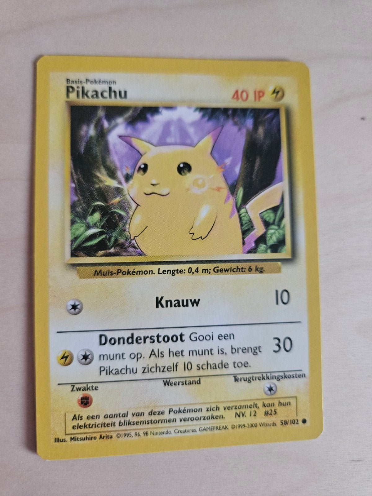Pikachu Base set 58/102 NL, Ophalen of Verzenden, Gebruikt, Losse kaart