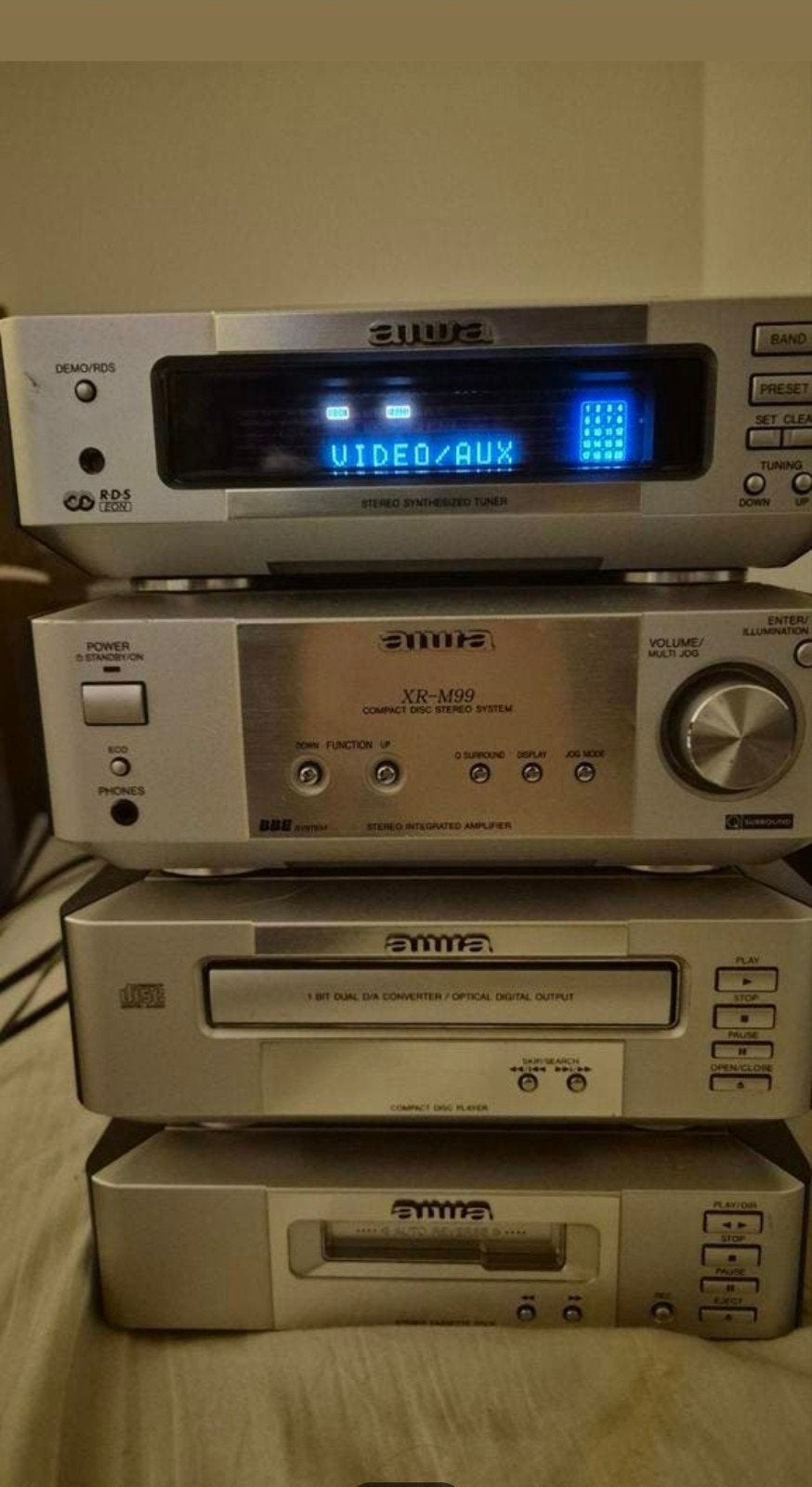 Aiwa XR-M99 Compact Disc Stereo Systeem, Gebruikt, Tuner of Radio, Losse componenten, Ophalen