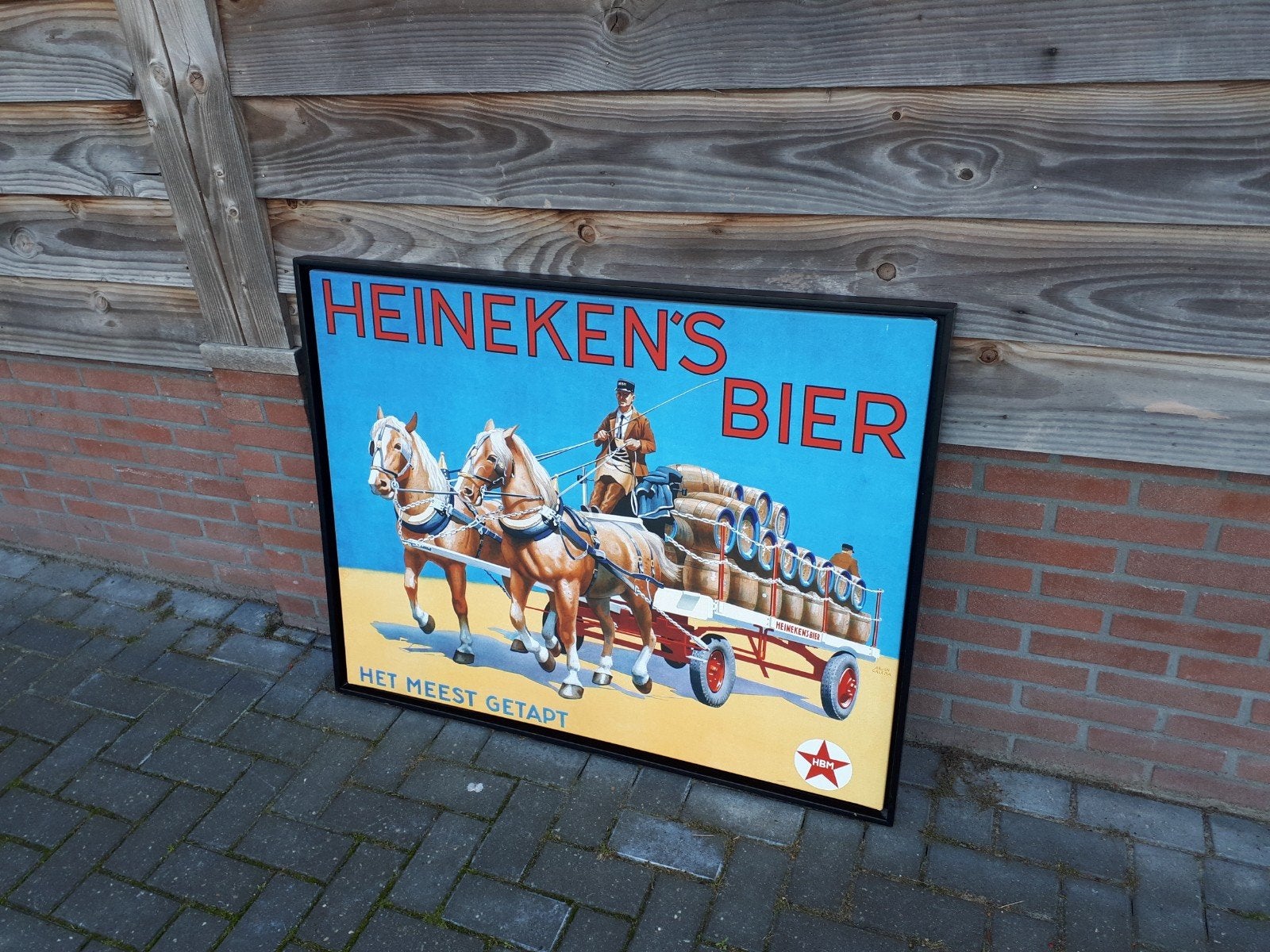 grote Heineken reclame op canvas jaren 90, Verzamelen, Ophalen