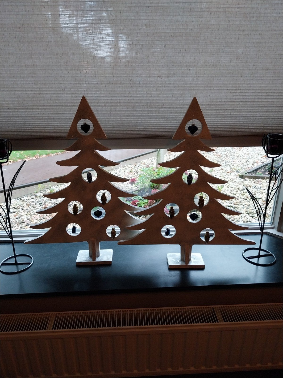 Houten Kerstbomen met glitter, Diversen, Ophalen, Gebruikt
