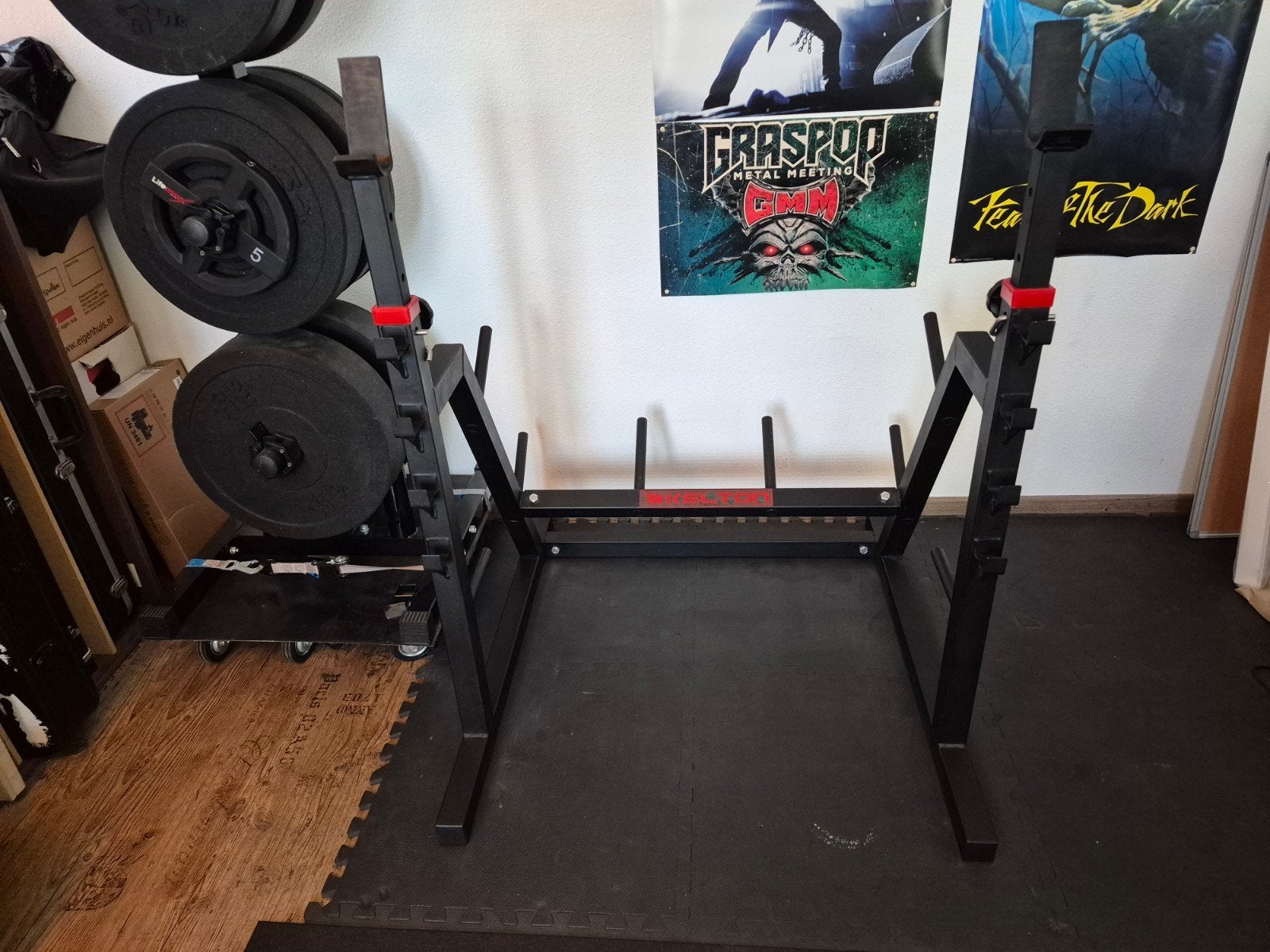 Squat Rack / Halterrek met gewichtopslag, Ophalen of Verzenden, Gebruikt, Armen, Overige typen