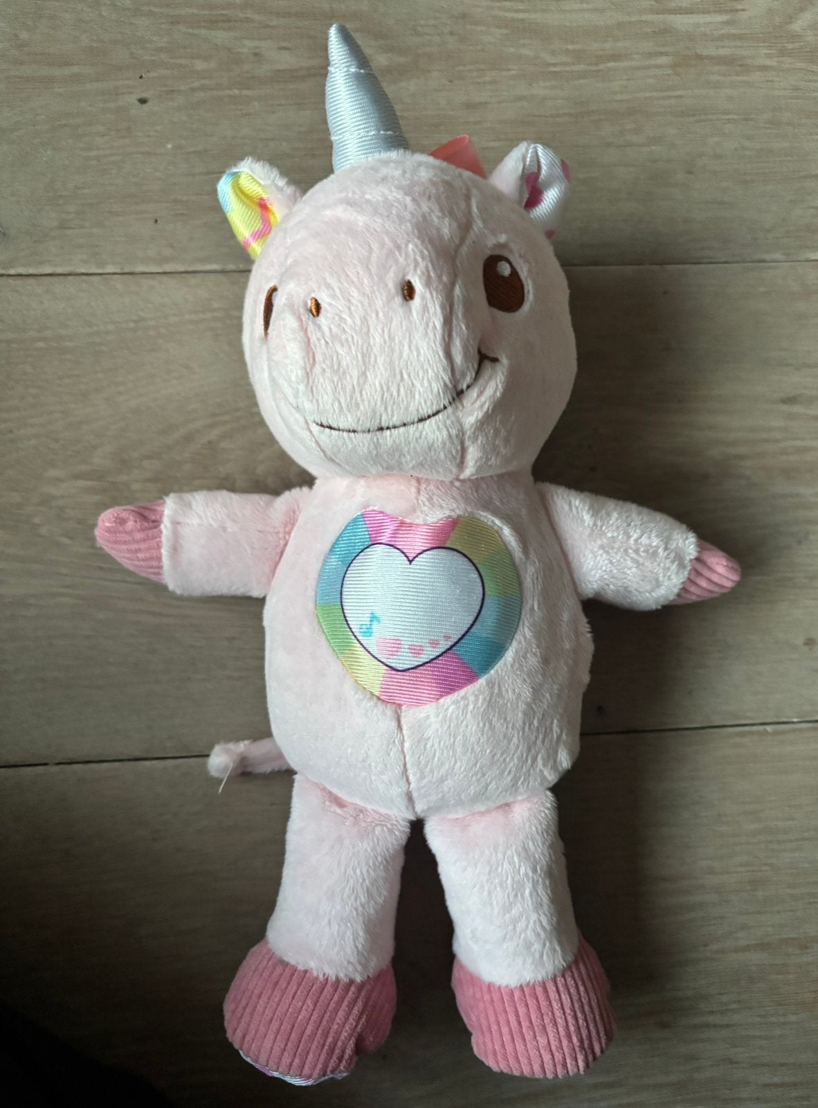 Vtech unicorn knuffel met geluid, Overige karakters, Ophalen of Verzenden, Zo goed als nieuw, Middelgroot (20 tot 80 cm)