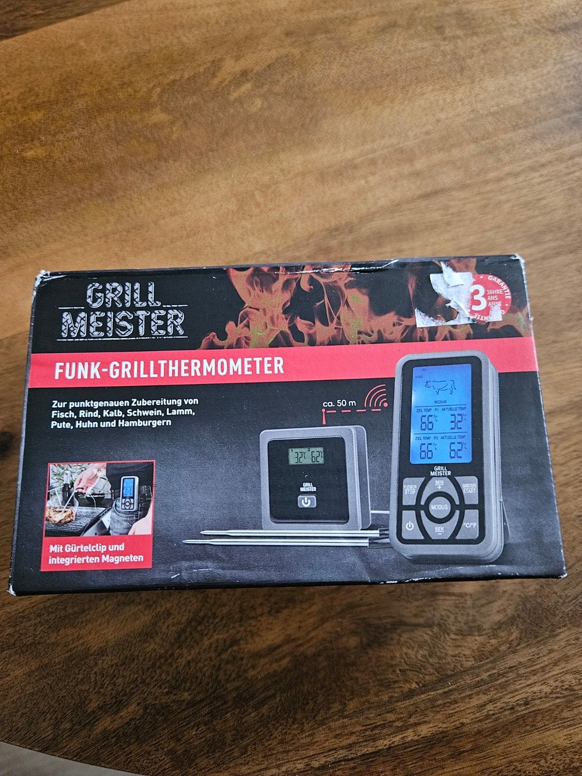 Grill Meister Funk-Grillthermometer - Nieuw in doos, Ophalen of Verzenden, Nieuw, Grill Meister
