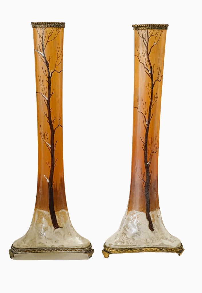 Art Nouveau vazen in Came glas., Ophalen of Verzenden
