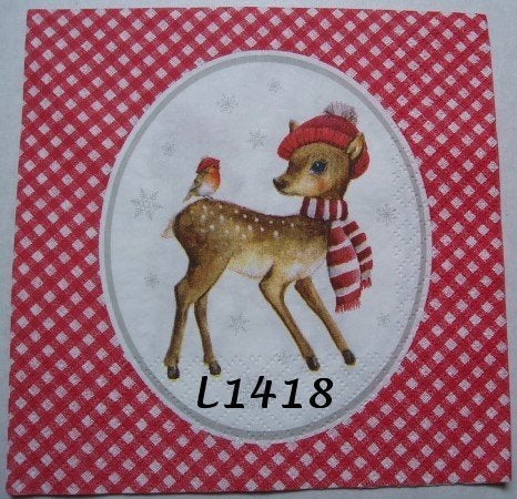 Servetten decoupage/bullet journal * Hertje L1418, Verzenden, Nieuw