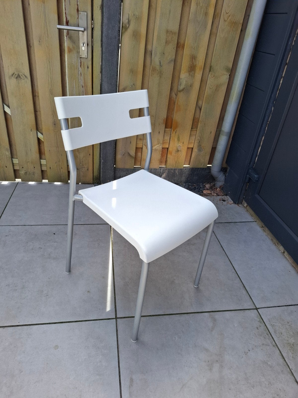8 stapelbare Ikea stoelen, Huis en Inrichting, Stoelen, Ophalen, Gebruikt, Wit, Vijf, Zes of meer stoelen