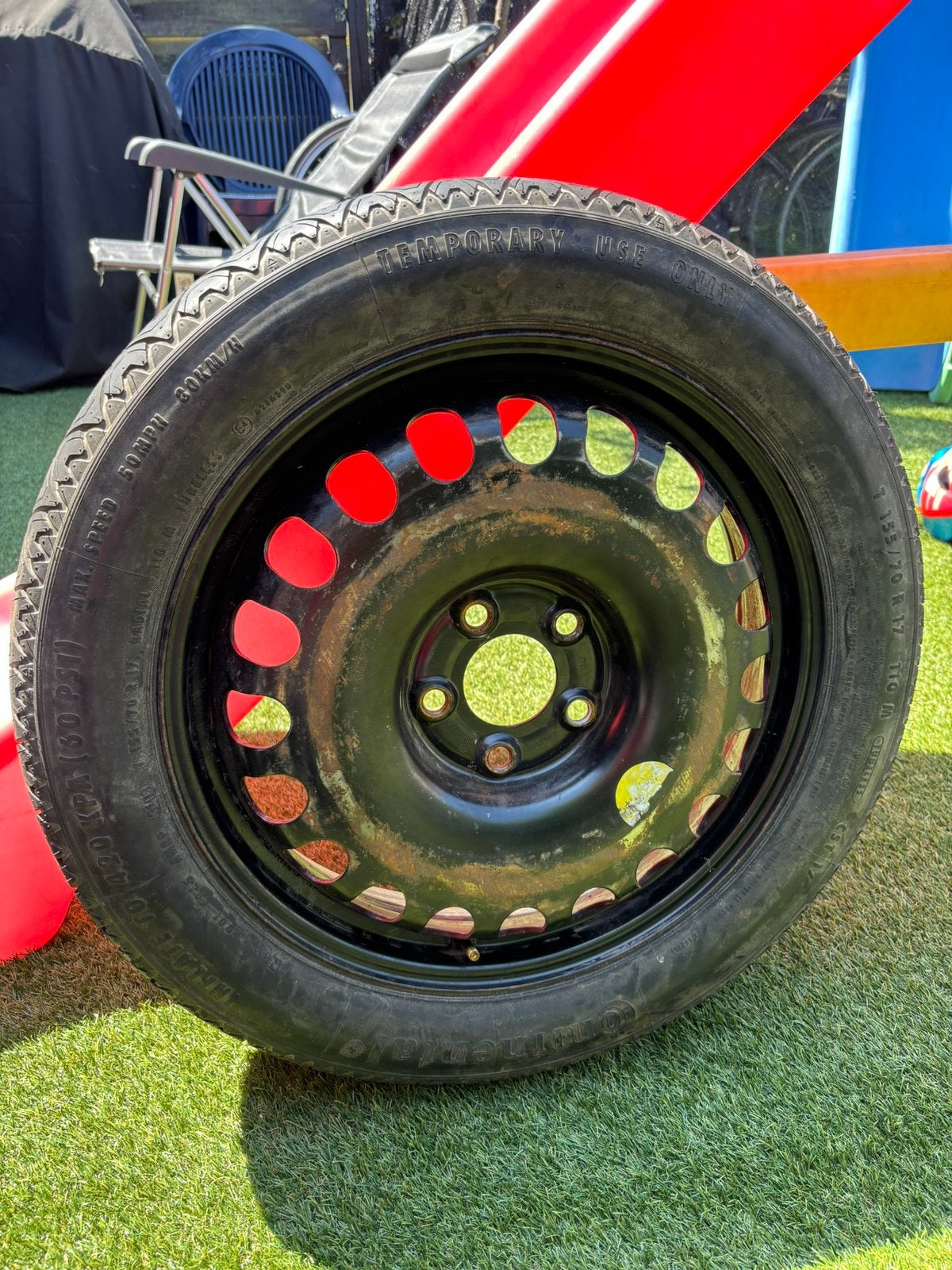 Thuiskomer/Reservewiel T155/70 R17, Ophalen of Verzenden, Zo goed als nieuw