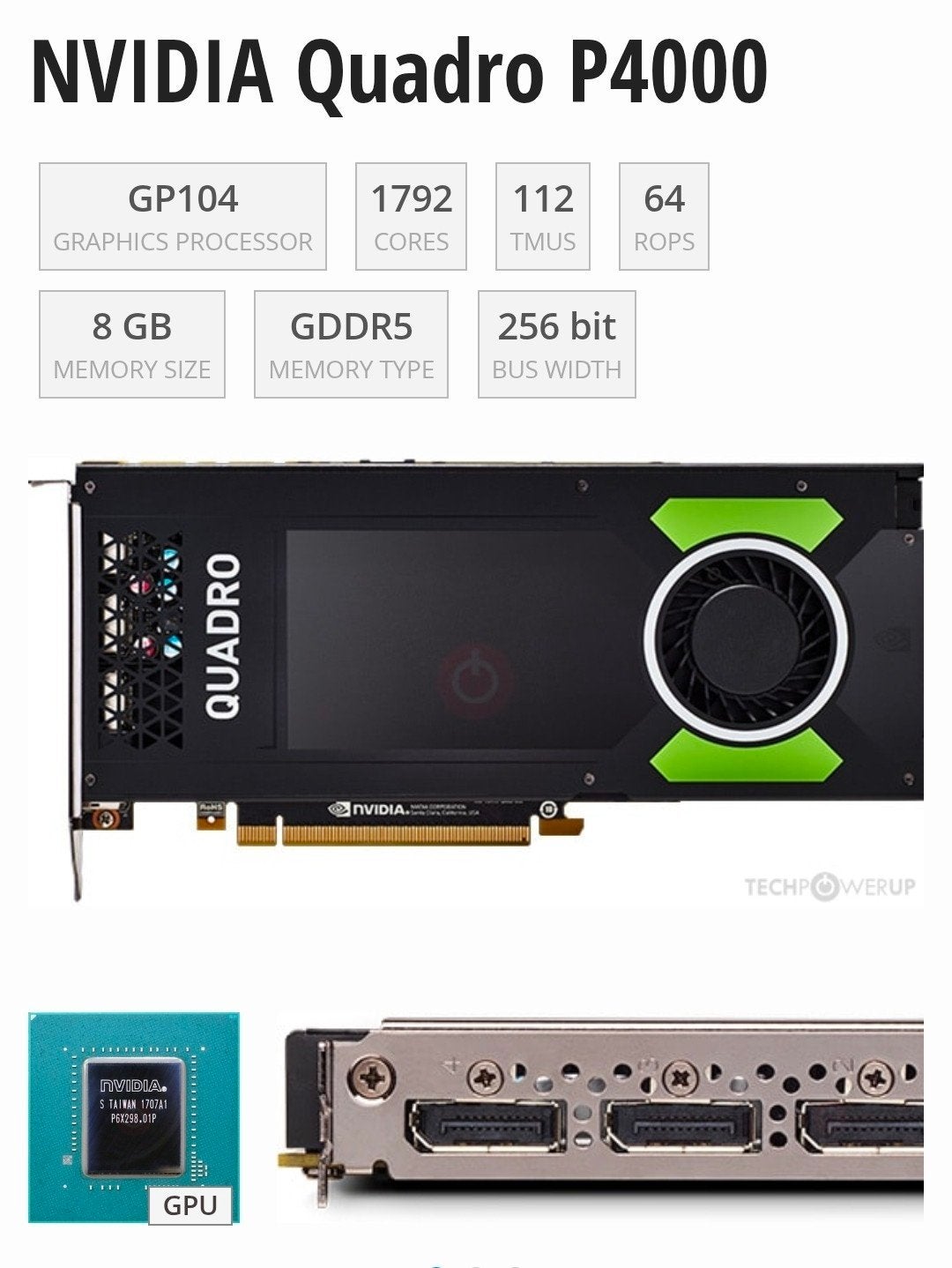 Quadro P4000, Computers en Software, PCI-Express 3, DisplayPort, Ophalen of Verzenden, Nvidia