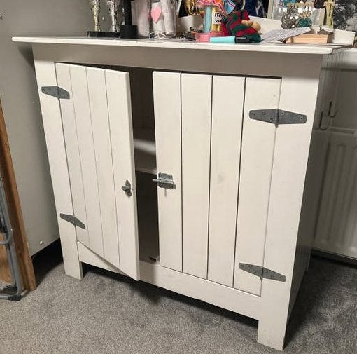 Witte Commode met witte bijpassende kast, Ophalen, Gebruikt