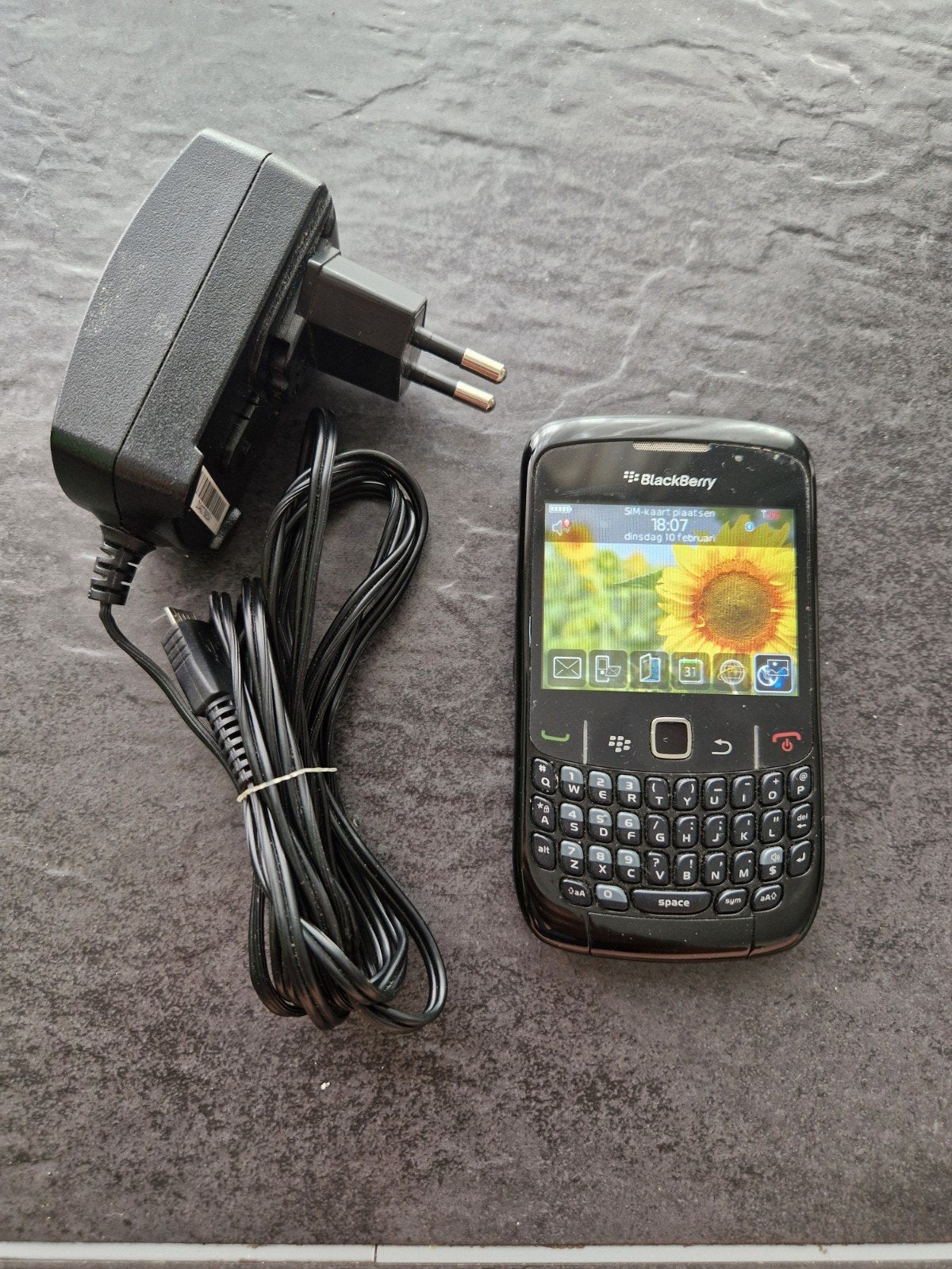 Blackberry 8520 Curve - Werkend met lader, Telecommunicatie, Mobiele telefoons | Blackberry, Gebruikt, Zwart, Ophalen of Verzenden