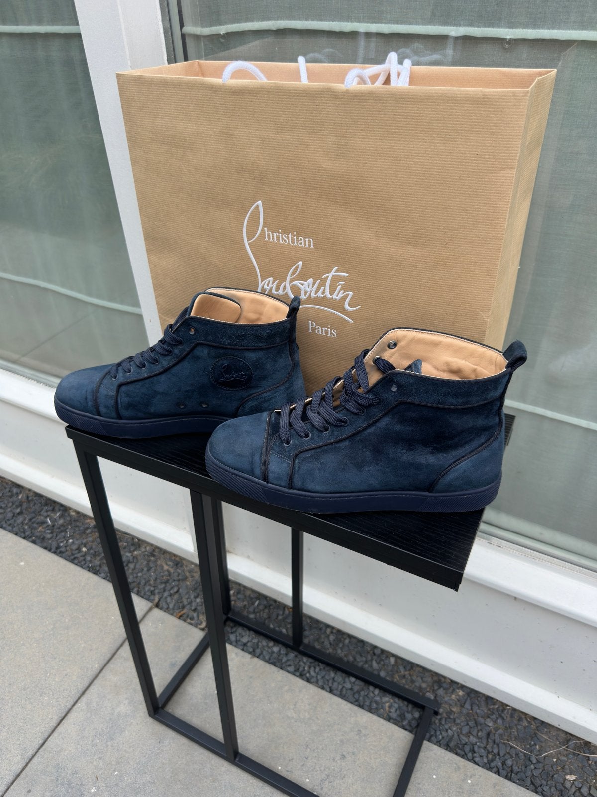 Christian Louboutin hoog maat 42 origineel, Blauw, Ophalen of Verzenden, Sneakers of Gympen, Zo goed als nieuw
