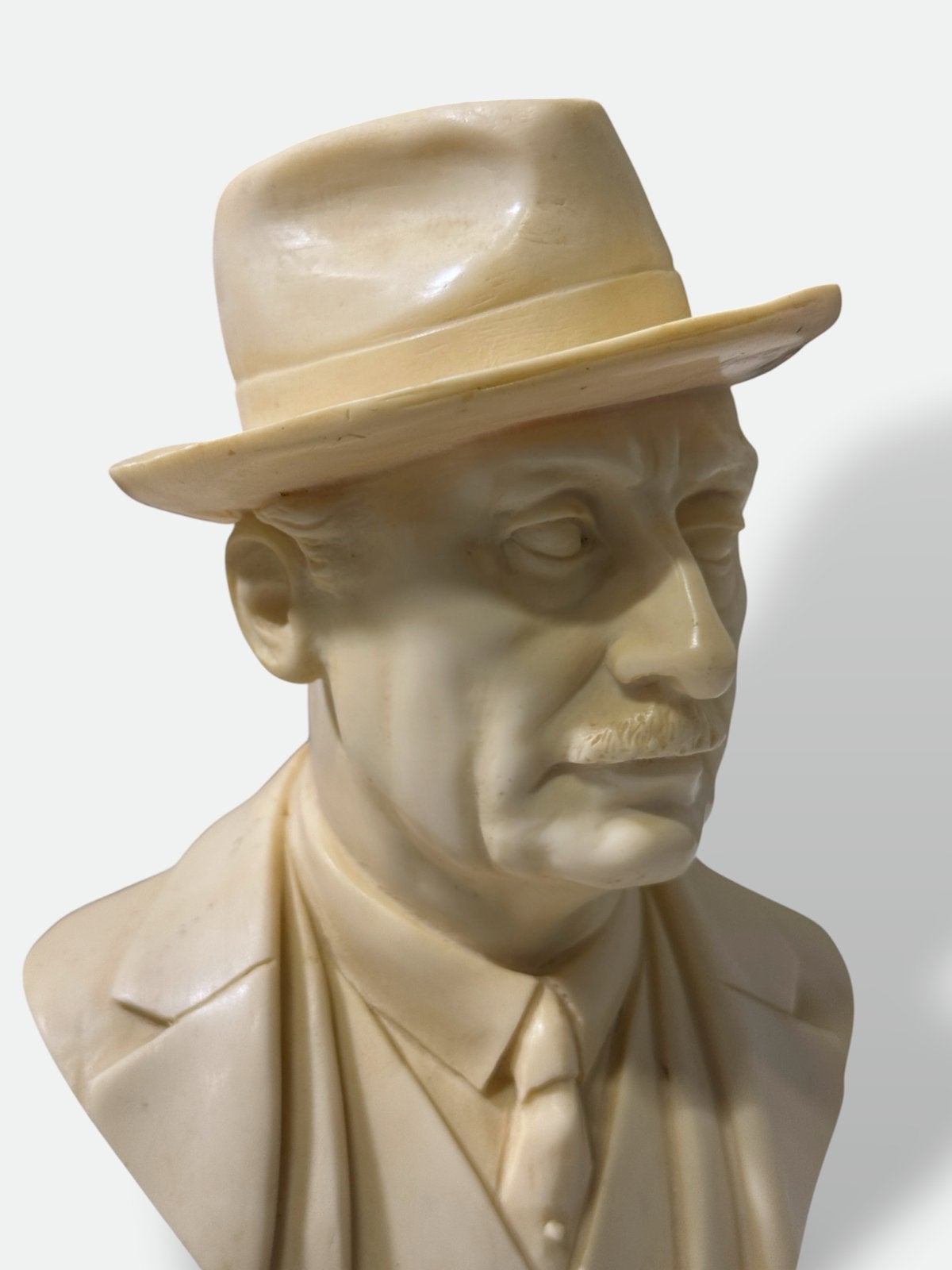 Vintage Italiaanse Giacomo Puccini buste door G. Ruggeri, Buste, Ophalen of Verzenden, Steen of Keramiek, Beige