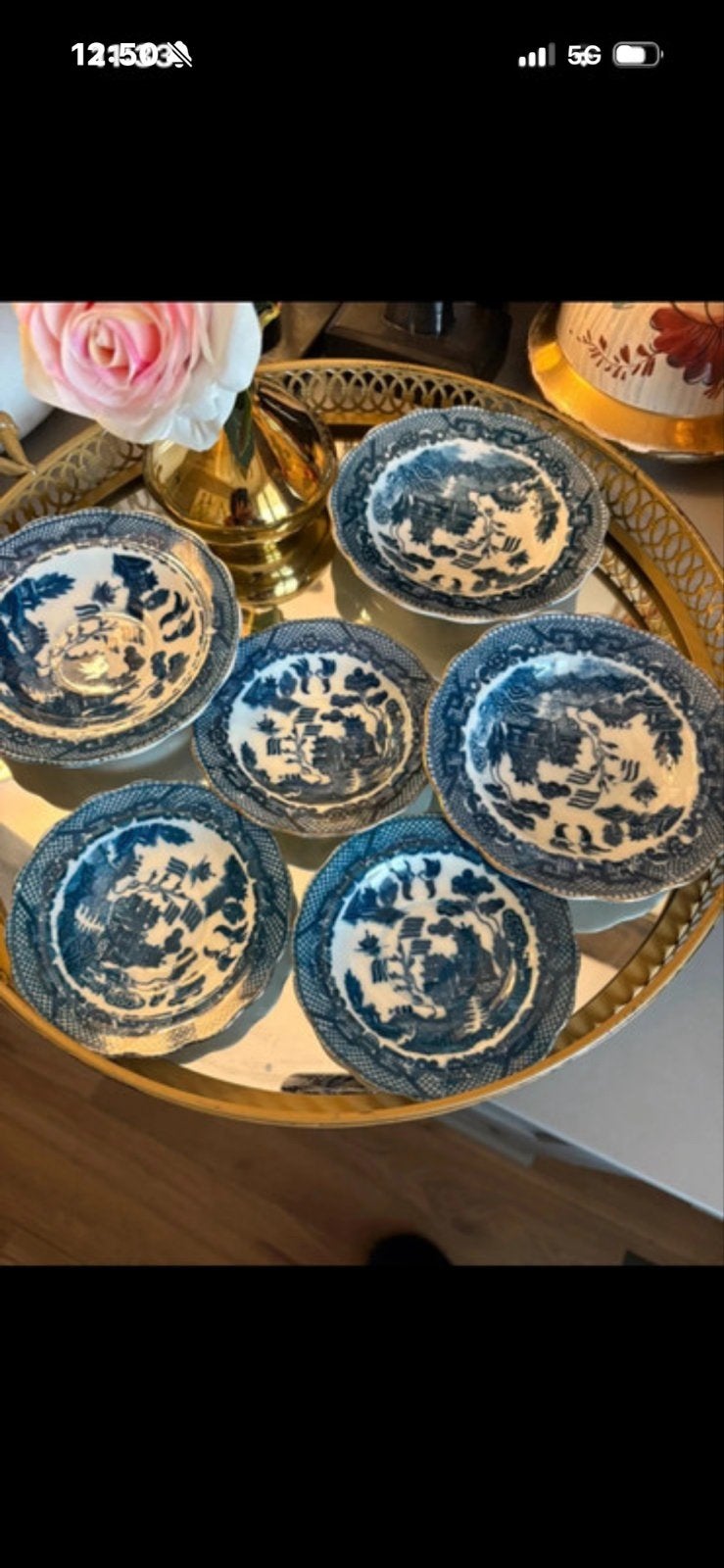 Blue Willow Vintage Set van 6 Schaaltjes, Ophalen of Verzenden
