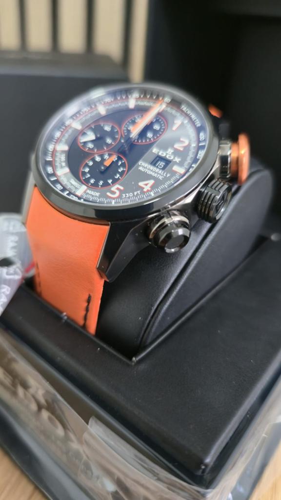 Het nieuwe Edox Chronorally Automatic 01129 horloge, Ophalen of Verzenden, Leer, Overige merken